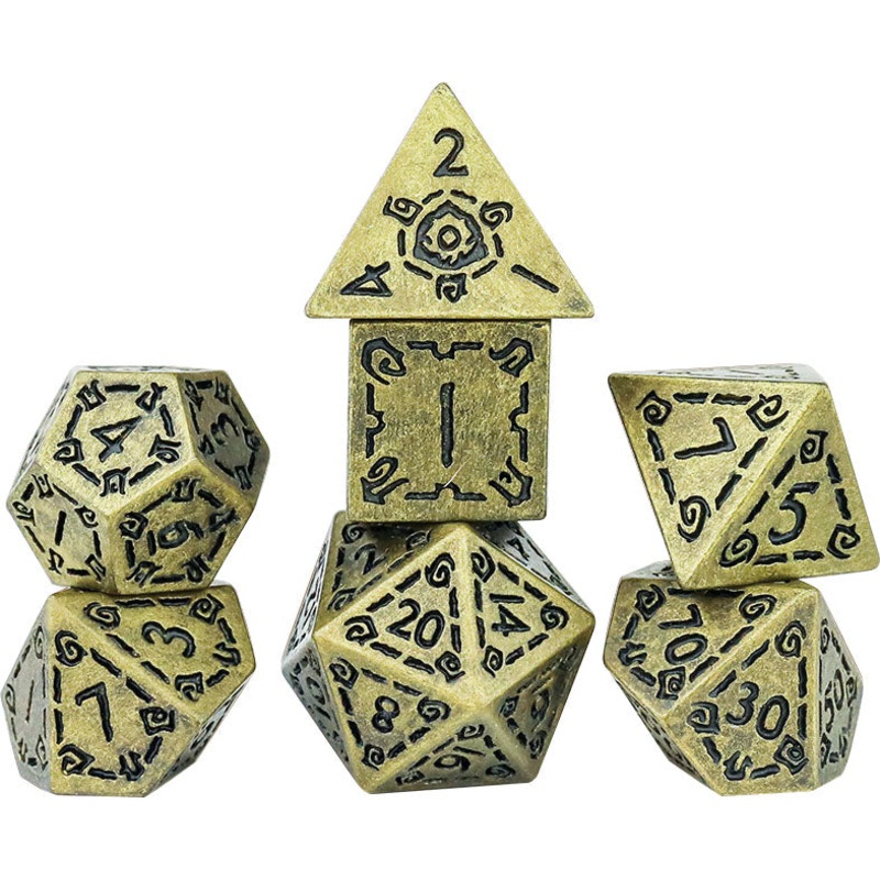 Sirius Dice RPG Dice Set (7): Illusory Metal – Gold