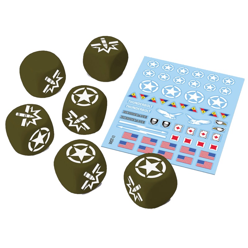 World of Tanks: Miniatures Game – American Upgrade Pack Dice (6) & Decal (1)