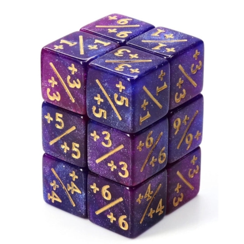 [+1 / +1] Counter Dice Dark Blue & Purple Glitter