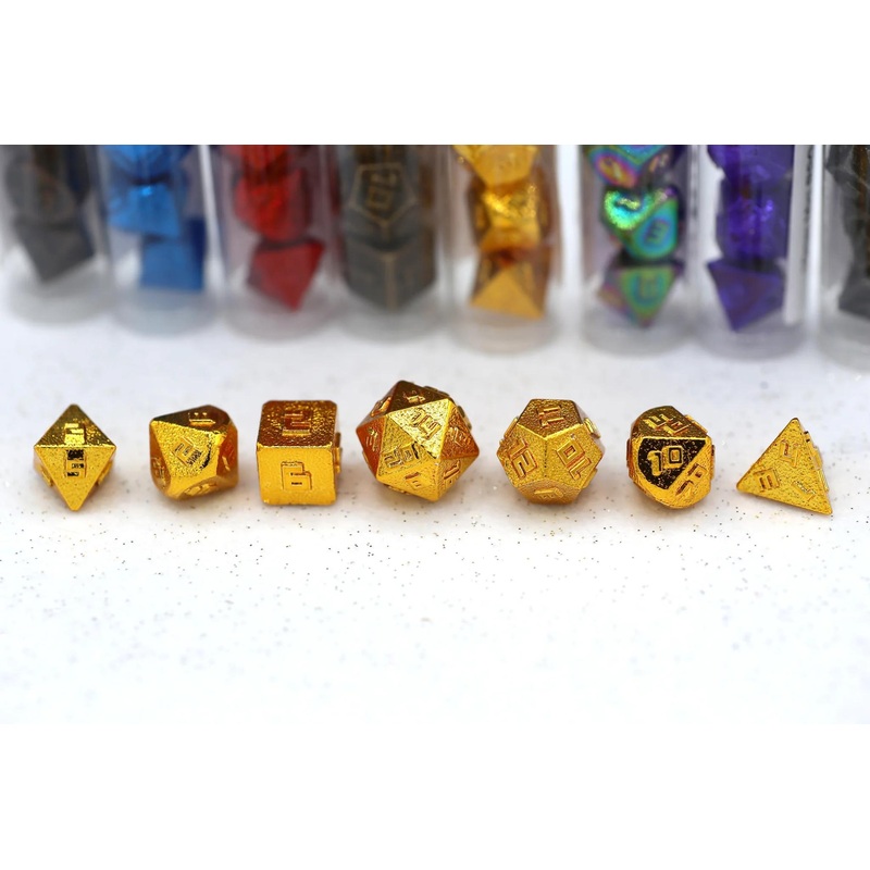 10mm Mini Metal Dice – Gold