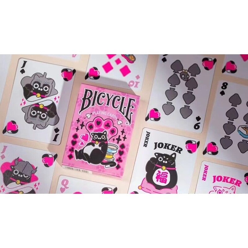 Bicycle Cat Pink Playing Cards